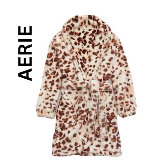 Aerie Plush Leopard Robe SUPER Soft Size L/XL New w/Tags in Original Packaging - Picture 1 of 5